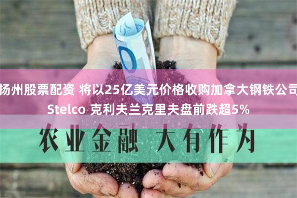 扬州股票配资 将以25亿美元价格收购加拿大钢铁公司Stelco 克利夫兰克里夫盘前跌超5%